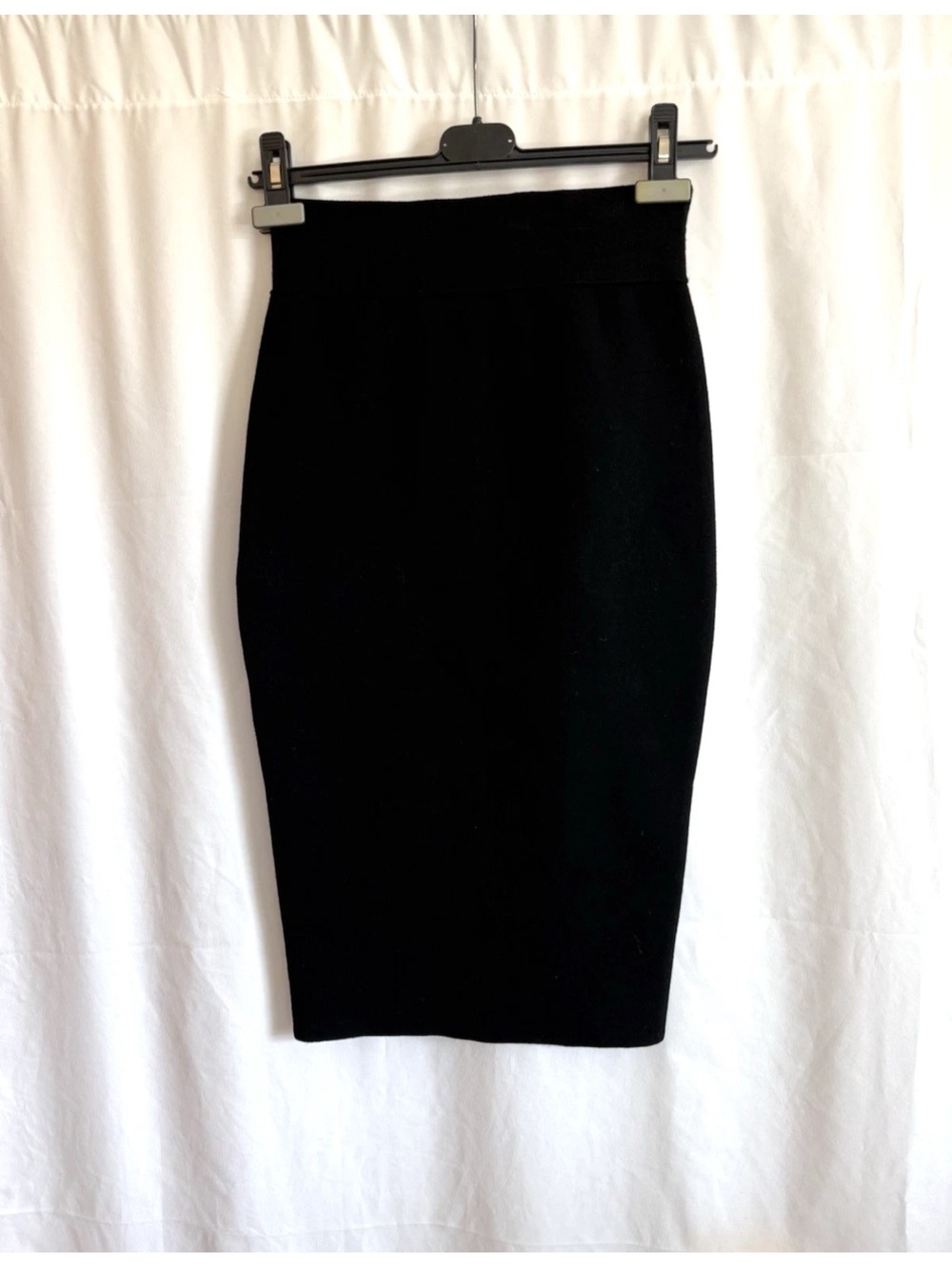 Milly Black Knit Midi Pencil Skirt - Size Small